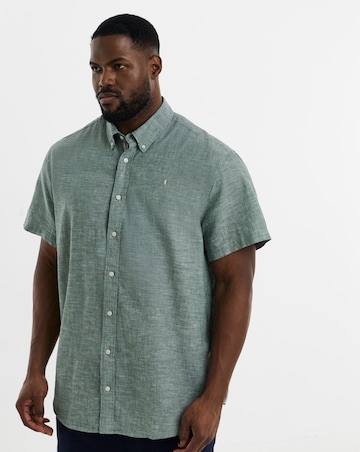 Jack & Jones Premium Summer Linen Blend Shield Shirt - Green