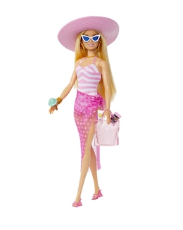 Barbie Doll with Swimsuit and Beach-Themed Accessories