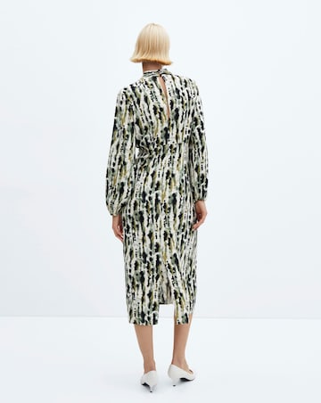 Mango Printed Dress With Ruffled Detail