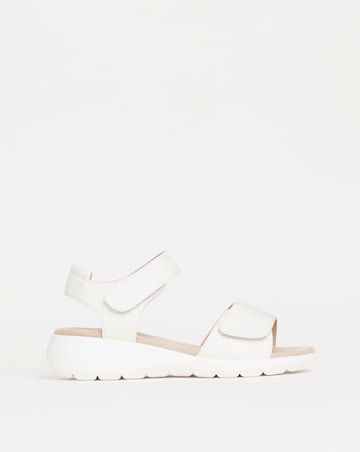 Cushion Walk White Touch and Close Sandal- Wide Fit (E)