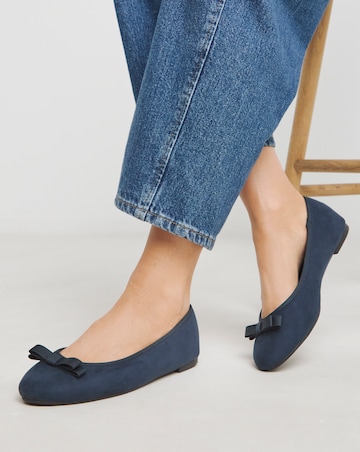Simply Be Abundance Classic Bow Ballerina Shoes Standard D Fit