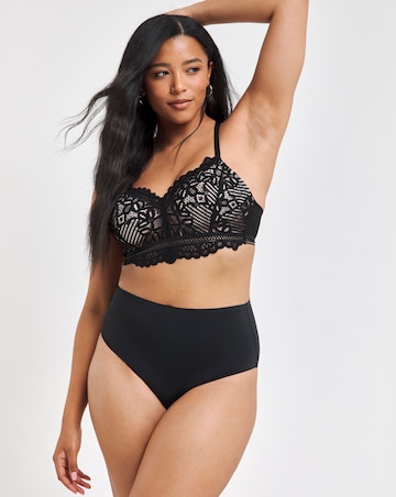 Figleaves Harper Geometric Lace Bralette D-G -Black