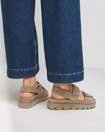 Chara Suede Touch and Close Sandals - Wide Fit (E)