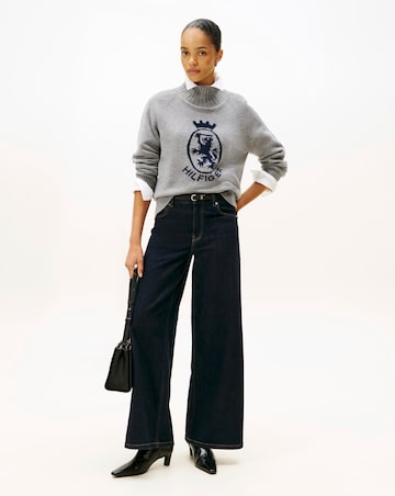 Tommy Hilfiger Wool Blend Graphic Mock Neck Sweater