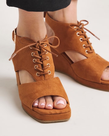 Ariana Shoe Boot Wedge Sandals - Wide Fit (E)