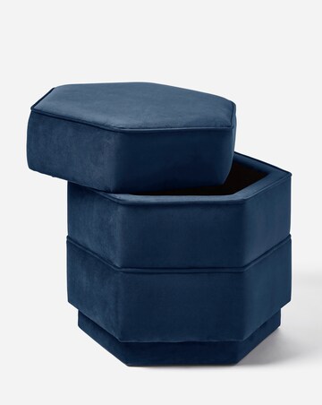 Blakely Velvet Hexagon Storage Ottoman