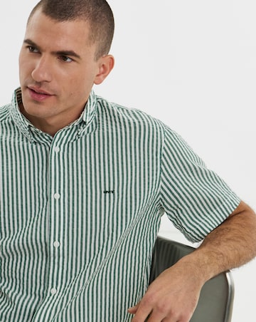 Levi's Short Sleeve Authentic Button Down Stripe Shirt - Green