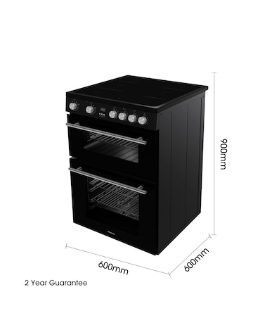 Hisense HDE3211BIBUK 60cm Induction Double Cooker - Black
