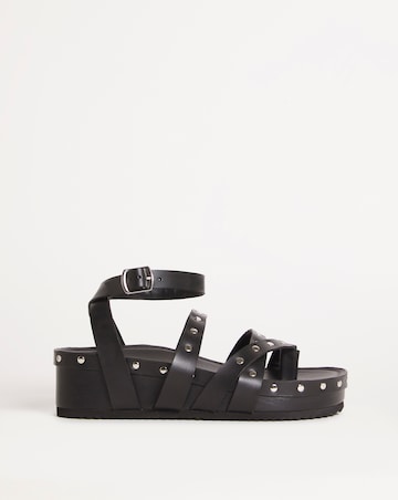 Sasha Studded Strappy Footbed Sandals - Extra Wide Fit (EEE)