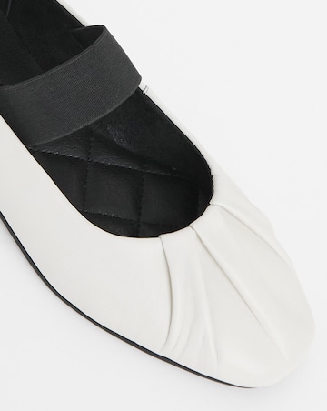 Heavenly Soles Paisley Leather Elastic Mary Jane Ballerina - Wide Fit (E)