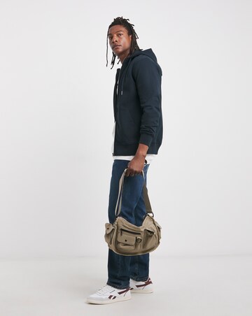 Full Zip Hoodie Extra Long Length- Navy