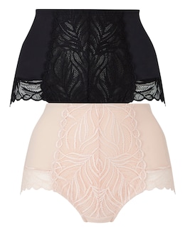 MAGISCULPT Firm Control (2 Pack) Tummy Control High Waist Briefs Blush/Black