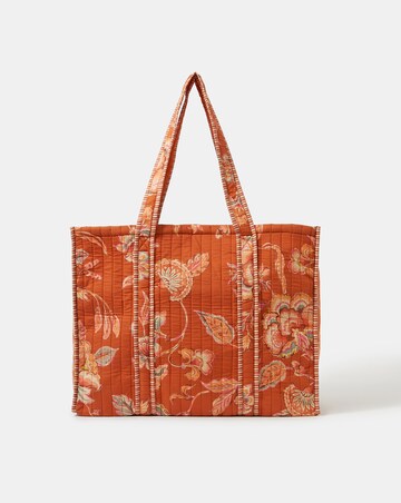 Accessorize Floral Print Quilted Tote Bag