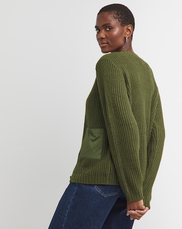 Woven Pocket Cardigan