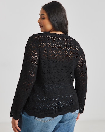 Simply Be Black Crochet Look Jumper