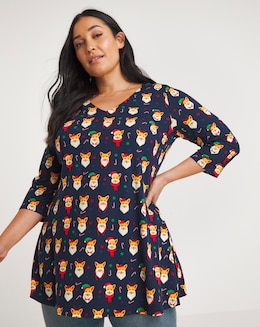 Joe Browns Christmas Corgi Jersey Tunic