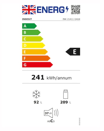 Indesit INK 21411 G4UK 60/40 Total No Frost Fridge Freezer - Silver