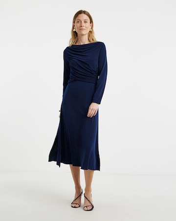 Long Sleeve Drape Detail Dress