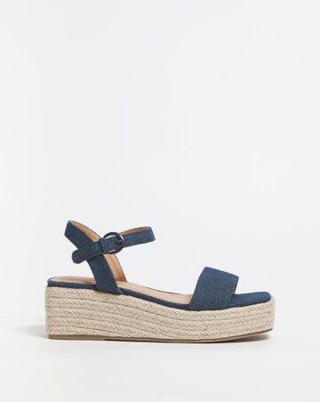 Daria Square Toe Espadrille Flatform Sandals - Wide Fit (E)