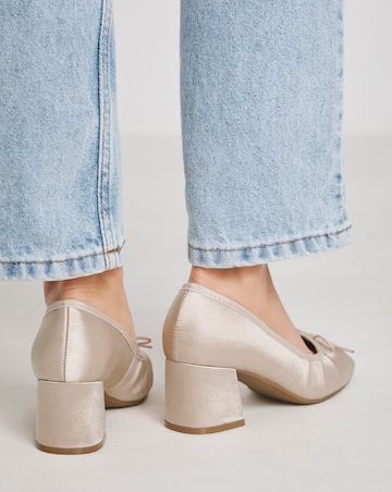 Dreamer Block Heel Ballerina Shoes - Extra Wide Fit (EEE)