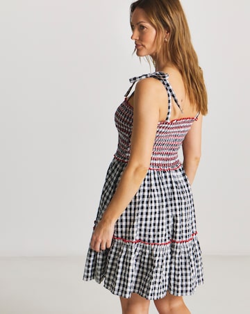 Gingham Cotton Mini Beach Dress