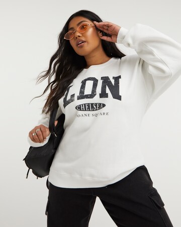 White LDN Slogan City Sweatshirt