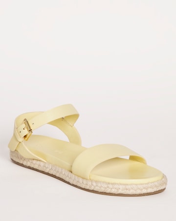 Leather Ankle Strap Espadrille - Wide Fit (E)