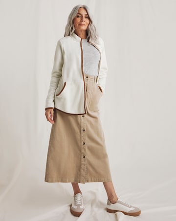 Julipa Zip Up Fleece With Cord Piping