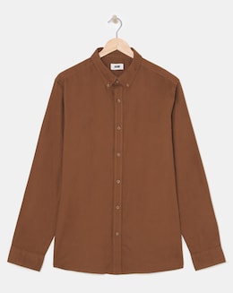 Long Sleeve Brown Oxford Shirt Regular