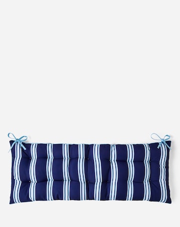 Tile Print Outdoor Benchpad with Striped Reverse