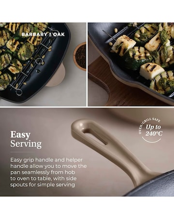 Barbary & Oak Nattura 26cm Cast Iron Grill Pan Beige