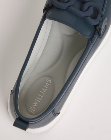 Heavenly Soles Carol Leather Sporty Loafers Wide E Fit