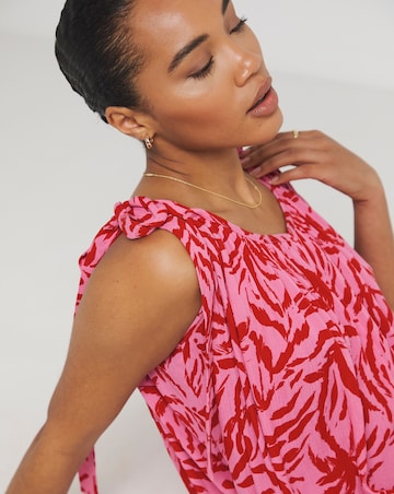 Simply Be Pink Crinkle Tie Strap Playsuit