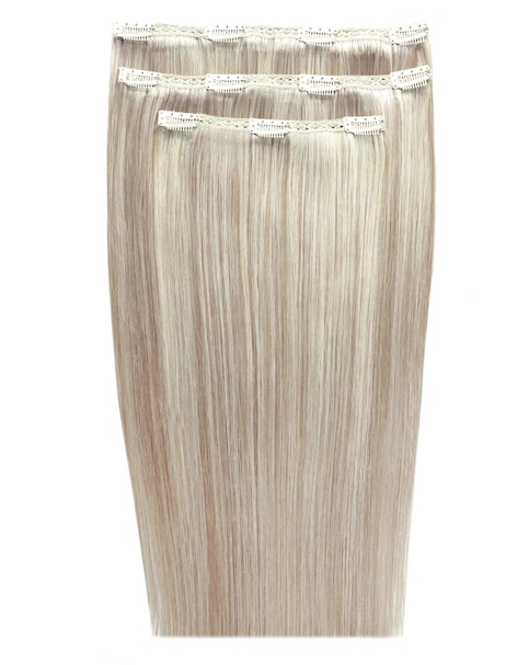 Beauty Works Deluxe Clip in 18inch Hair Extensions- Barely Blonde