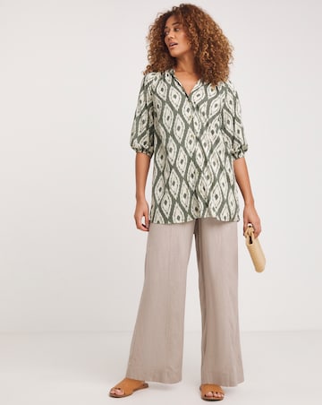 Button Through Printed Blouse