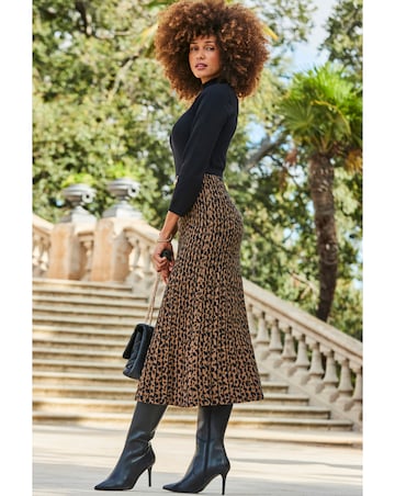 Sosandar 2 in 1 Leopard Midi Dress