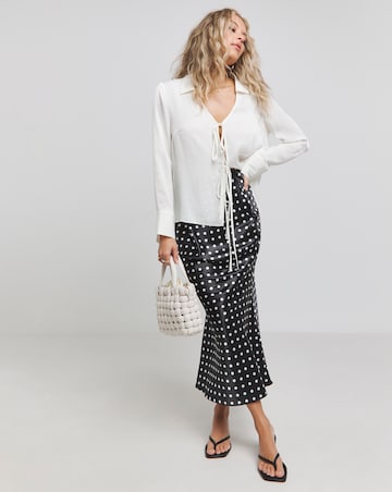 Simply Be Polka Dot Satin Midaxi Skirt
