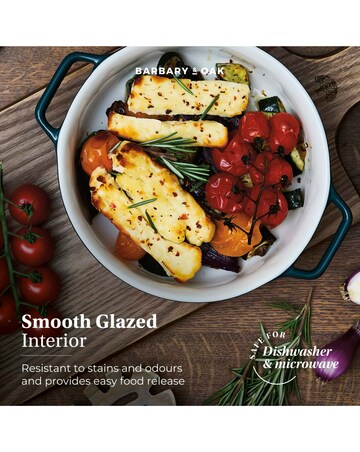 Barbary & Oak Nattura Set of 2 Round Baking Dishes Teal