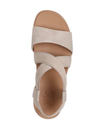 Skechers Taupe Bobs Desert Kiss Low Sandals - Wide Fit (E)