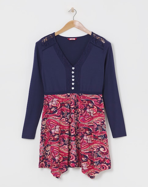 Joe Browns Navy Printed Paisley Tunic