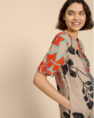 White Stuff June Linen Blend Shift Dress