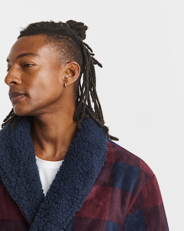 Check Bonded Fleece Dressing Gown