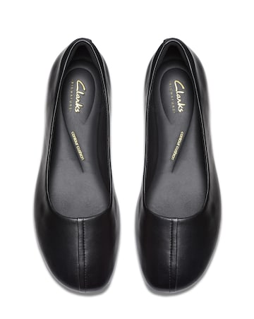 Clarks Black Leather Livia Lily Shoes - Standard Fit (D)