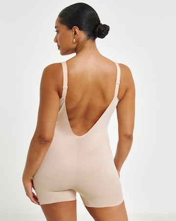 Miraclesuit Showstopper Low Back All In One Firm Control Bike Short Warm Beige