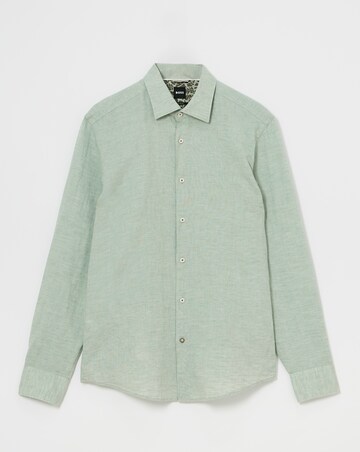 BOSS Linen Mix Pale Green Shirt