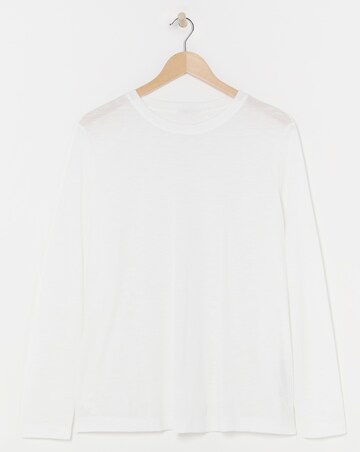 Anthology White Crew Neck Long Sleeve Top