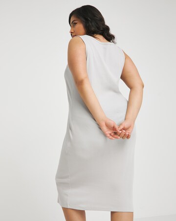 Simply Be Grey Ribbed Midi Dress