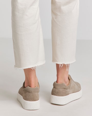 Monique Leather Lace Free Slip on Chunky Trainers - Extra Wide Fit (EEE)