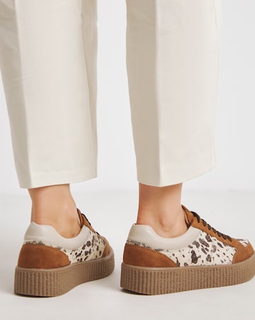 Beth Leather Chunky Lace Up Trainer - Extra Wide Fit (EEE)