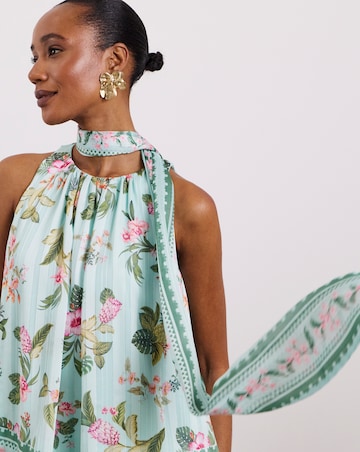 Joanna Hope Halter Neck Drape Blouse